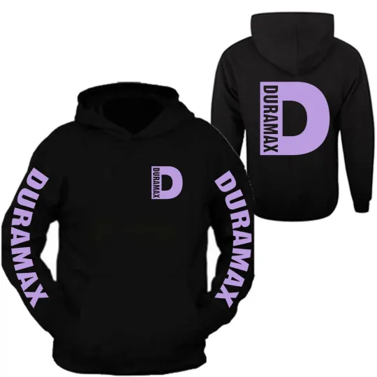 Duramax Lavender Big D Design Black Hoodie Hoodie