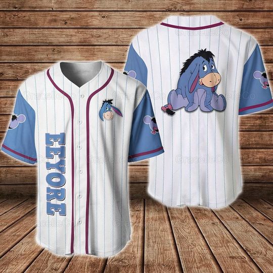 Discover Eeyore Baseball Jersey Shirt Disney Eeyore Jersey Shirt Winnie The Pooh Eeyore Personalized Disney AOP All Over Print Baseball Jersey Sports