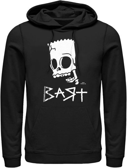 Fifth Sun Men's The Simpsons Skeleton Bart Pull Over Hoodie
