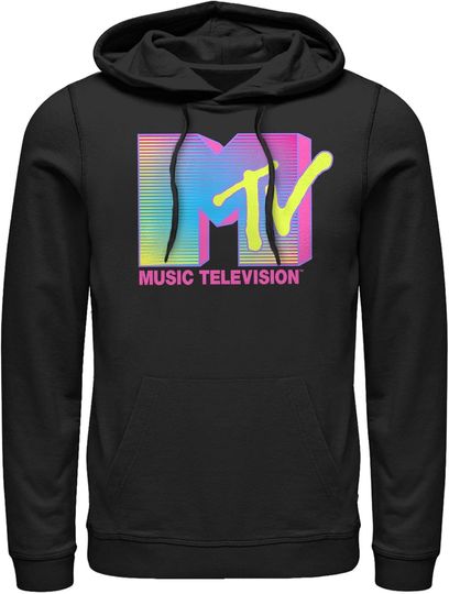 Discover Fifth Sun Men's MTV Stripe Logo Pull Over Hoodie