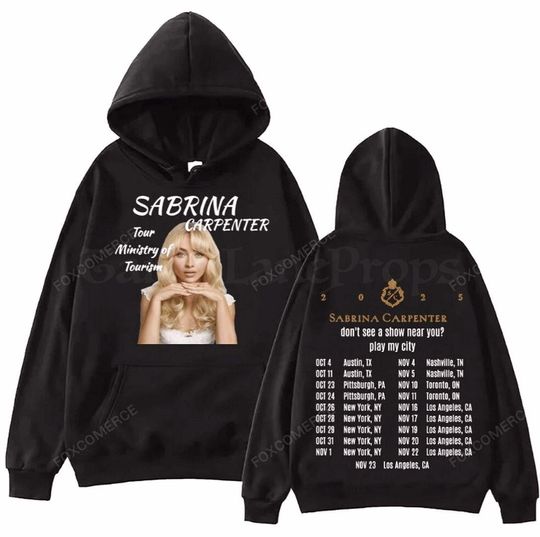 Discover Sabrina Carpenter Tour Ministry of Tourism 2025 Hoodie - Harajuku Hip Hop Pullover Sweatshirt