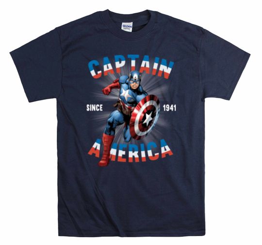 Captain America Retro Vintage Avengers Marvel Comic Funny Gift T-shirt