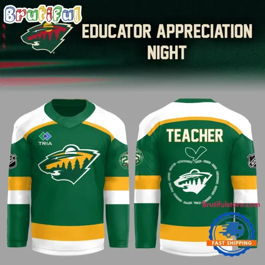 Discover Personalized Minnesota Wild Educators Appreciation Night 2025 Hockey Shirt Gift