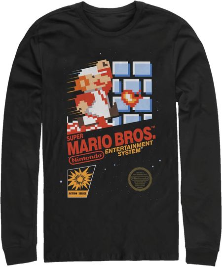 Discover Men's Nintendo NES Super Mario Bros Long Sleeve Shirt