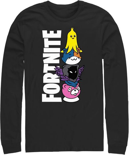 Discover Men's Fortnite Cute Characters Logo Long Sleeve Shirt