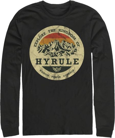 Discover Men's Nintendo Legend of Zelda Explore Hyrule Long Sleeve Shirt