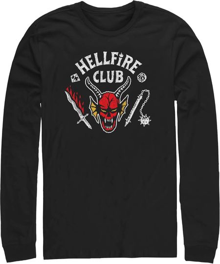 Men's Stranger Things Hellfire Club Costume Long Sleeve Shirt