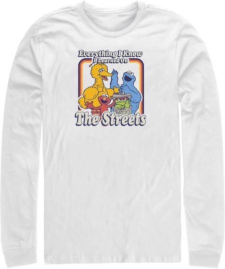 Men's Sesame Street Everything I Know I Learned on The Streets Long Sleeve Shirt