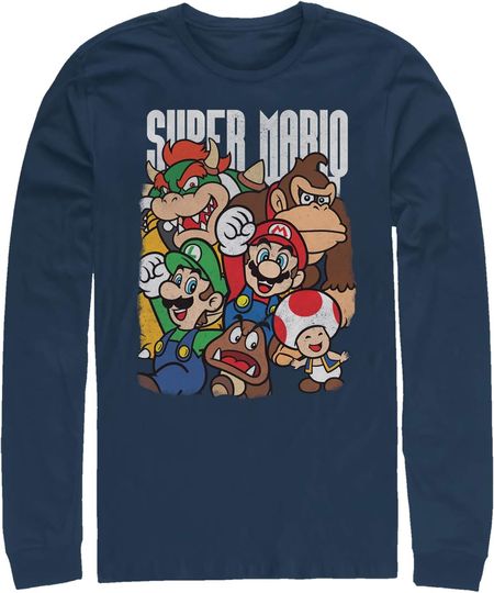 Discover Men's Nintendo Super Mario Party Long Sleeve Shirt