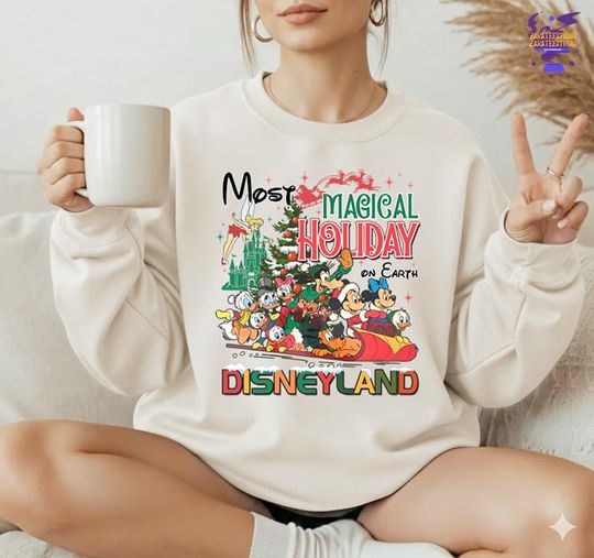 Discover Disneyland The Most Magical Holiday On Earth Christmas Comfort Colors Shirt, Mickey And Friends Christmas, Walt Disneyworld, Disneyland Trip