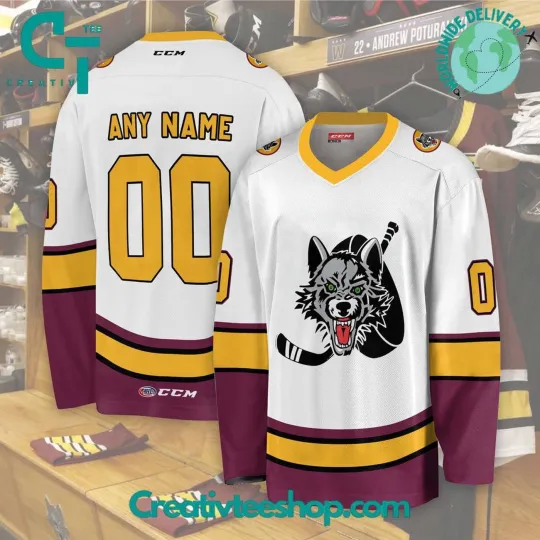 Discover Personalized Chicago Wolves 2024 White Hockey Shirt All Printed Hockey Team