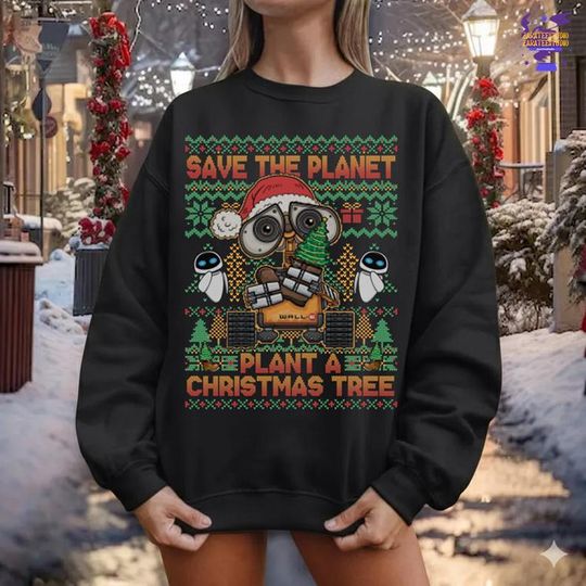 Discover Comfort Colors Wall-E Ugly Xmas Shirt, Save The Planet Plan A Christmas Tree Shirt, Wall-E Xmas Shirt, Disneyland Xmas Shirt, Christmas Gift