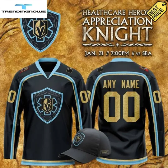 Discover Personalized Vegas Golden Knights Healthcare Hero Appreciation Day Hockey Shirt