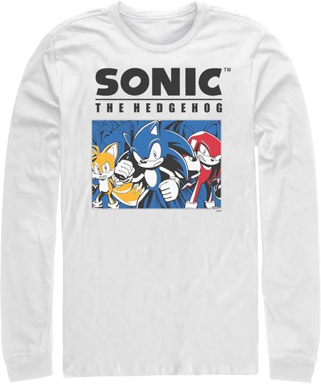 Discover Men's Sonic the Hedgehog Trio Group Shot Long Sleeve Shirt