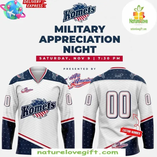 Discover Personalized Fort Wayne Komets Military Hockey Shirt 2025 Appreciation Night