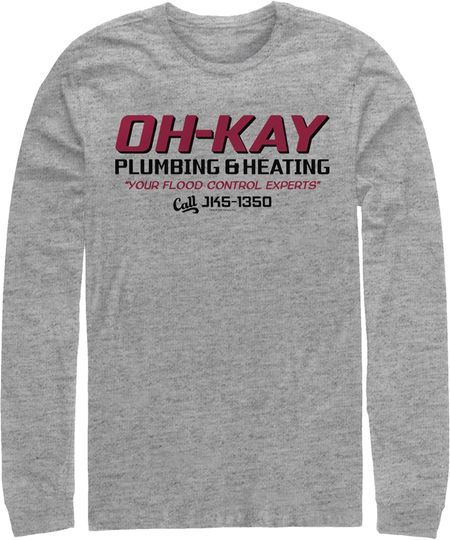 Men's Home Alone Oh-Kay Plumbing & Heating Long Sleeve Shirt
