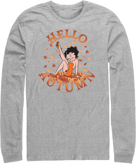 Discover Men's Betty Boop Hello Autumn Long Sleeve Shirt