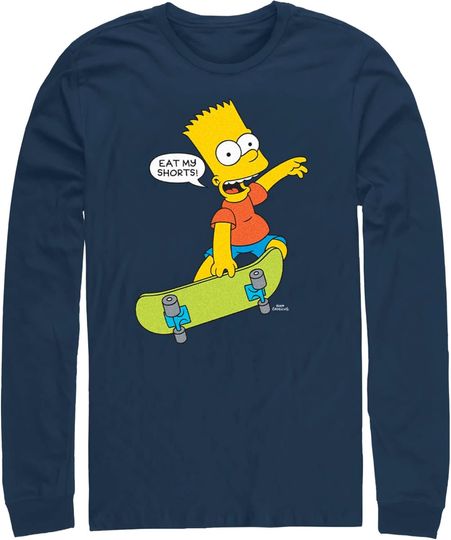 Men's The Simpsons Bart Eat My Shorts Long Sleeve Shirt