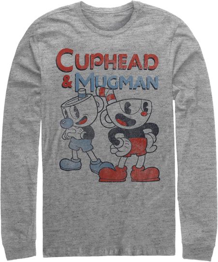 Fifth Sun Men's Cuphead Best Friend Mugman Long Sleeve Shirt