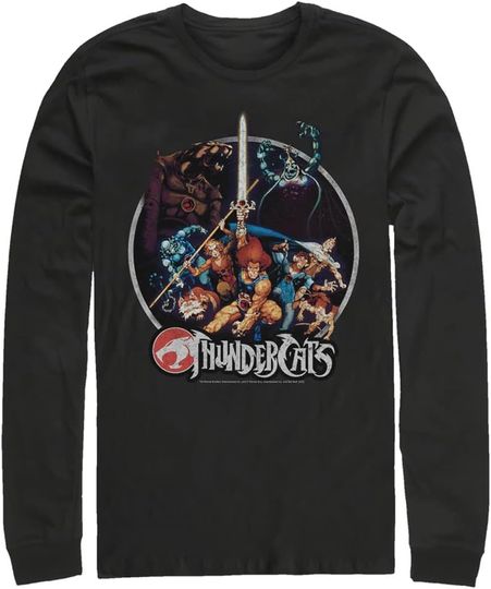 Discover Fifth Sun Big & Tall Thundercats Men's Vintage Circle Poster Tops Long Sleeve Tee Shirt