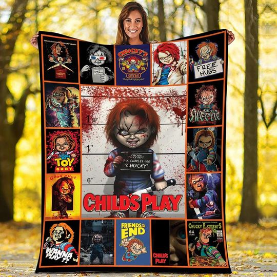 Child's Play Fleece Blanket, Chucky Blanket, Horror Movies Blanket