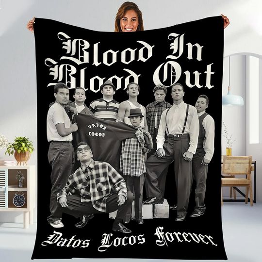 Retro 90s Blood In Blood Out Datos Locos Forever Blanket, Chicano Fleece Blanket
