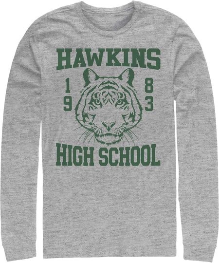 Discover Men's Stranger Things Hawskin High School Tiger 1983 Long Sleeve Shirt