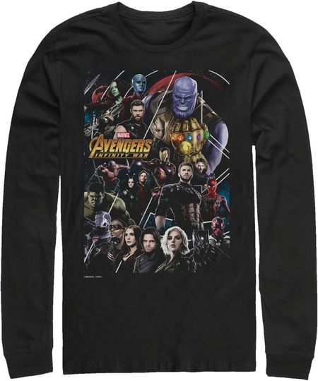 Discover Marvel Men's Avengers: Infinity War Character View Long Sleeve Shirt