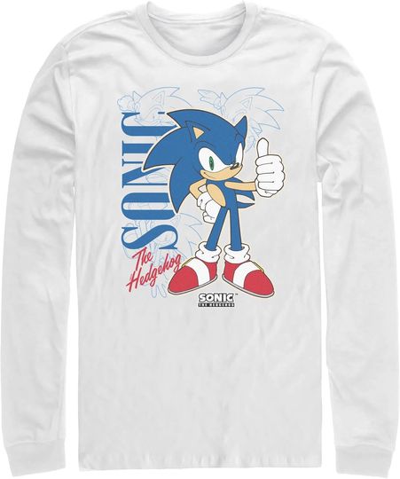 Discover Fifth Sun Men's Sonic the Hedgehog Thumbs Up Long Sleeve Shirt
