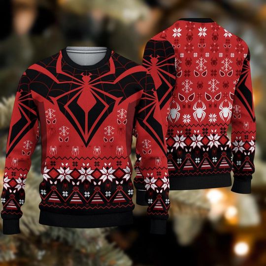 Discover Spider-man Ugly Christmas Sweater, Spidey Xmas Sweater, Spiderman Sweatshirt, Marvel Men Sweater, Fun Superhero Holiday Sweater