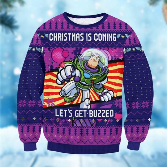 Buzz Lightyear Christmas Ugly Sweater, Toy Story Xmas Sweatshirt, Pixar Cartoon Sweater, Disneyland Xmas Shirt, Xmas Party Gifts