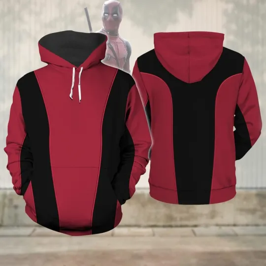 Deadpool Costume Hoodie, Deadpool 3 Movie 3D, Superhero Cosplay Hoodie