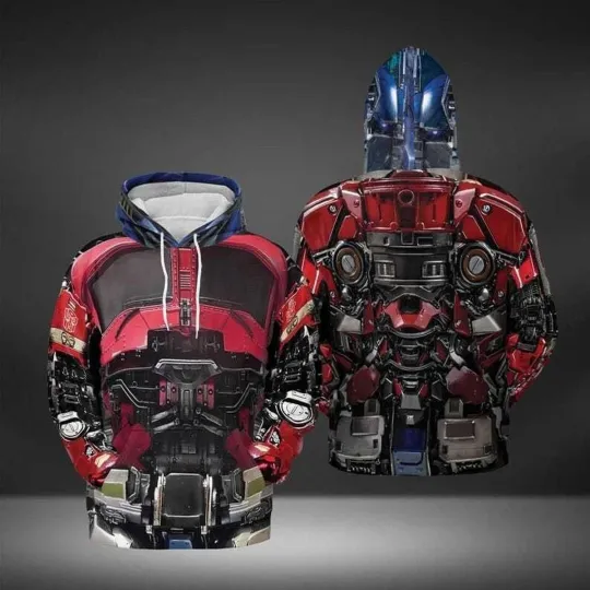 Optimus Prime Robot Cosplay Costume Transformers Autobot Hoodie 3D Printed