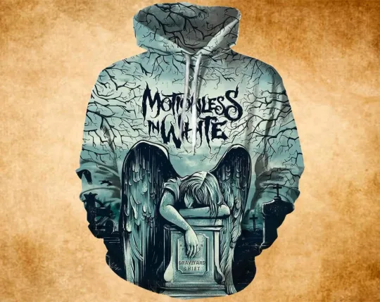 Discover Vintage Motionless In White Hoodie 3D, Lover Motionless In White 3D Hoodie,