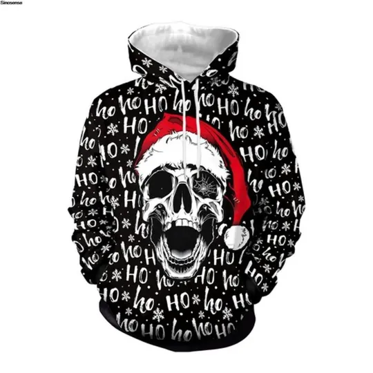 Discover Skull Christmas Hoodie 3D