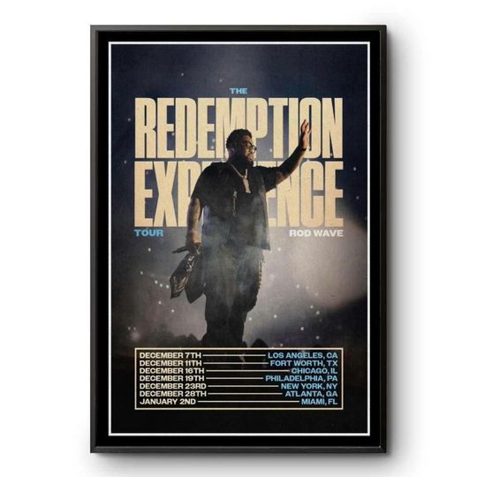 Rod Wave Redemption Tour 2025 Vertical Poster