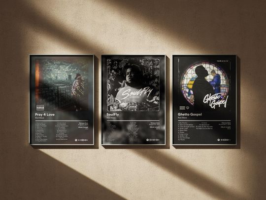 Discover Rod Wave Poster 8 Pack - Minimal Digital Art Prints - Album Cover Wall Decor Set