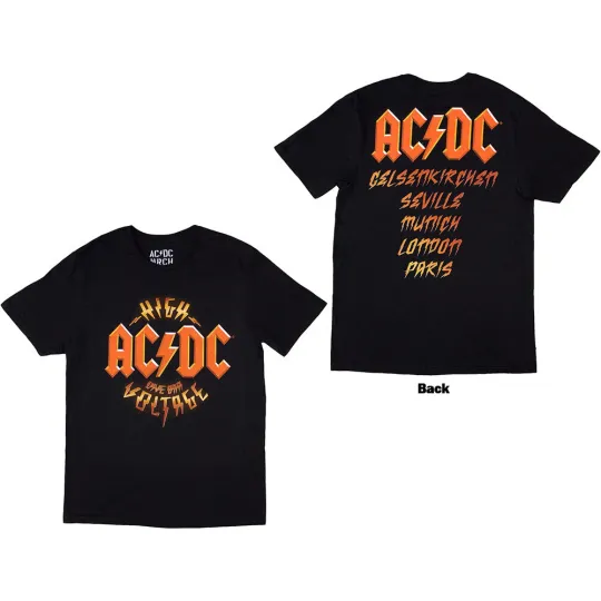 Discover AC-DC Unisex T-Shirt: High Voltage Dive Bar (Back Print & Ex-Tour) (X-Large)