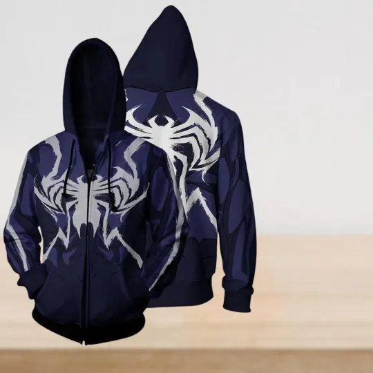 Venom Marvel Cosplay Zip Up Hoodie Jacket