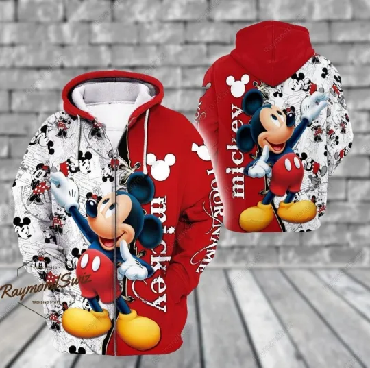 Discover Mickey Mouse Hoodie, Custom Hoodie, Mickey Mouse Zip Hoodie