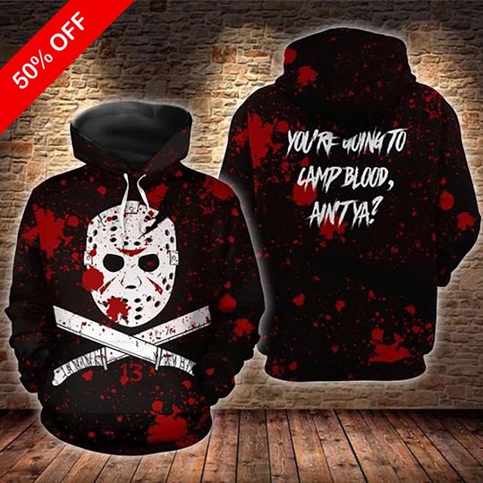 Discover Jason Voorhees 3D Printed Shirt, You Are Going To Camp Blood Horror Movie Design, Halloween Costume Top, Gift for Horror Fans