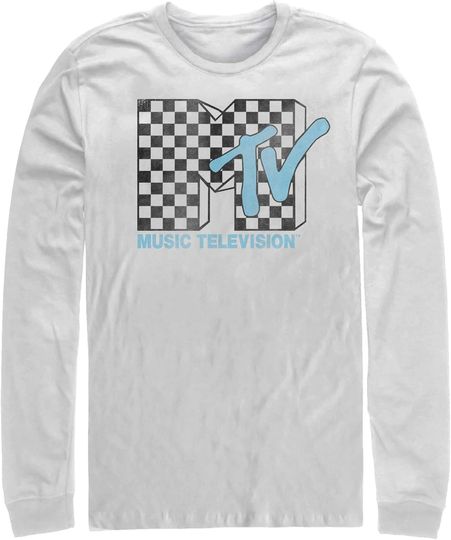 Discover Men's MTV Checkered Logo Long Sleeve Shirt