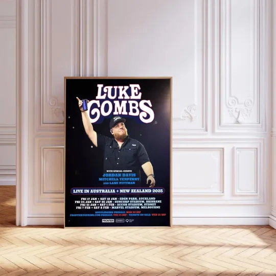 Discover Lukee Comb - 2025 Australia Tour - STADIUM 2025 TOUR - Tour Poster - Home Decor