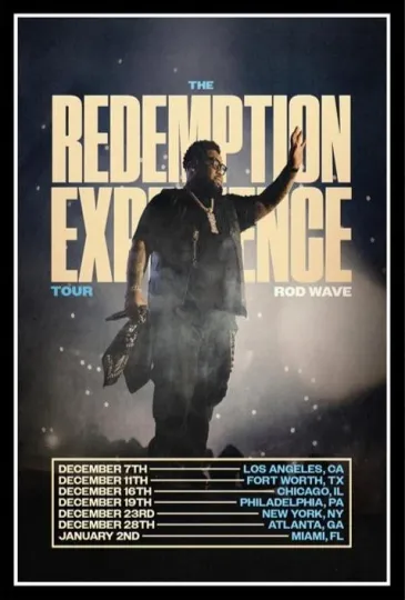 Rod Wave Redemption Tour 2025 Poster