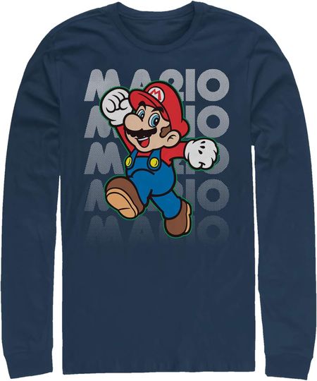 Discover Men's Nintendo Super Mario Jump Long Sleeve Shirt