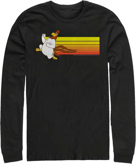 Men's Looney Tunes Foghorn Leghorn Retro Stripes Long Sleeve Shirt