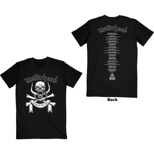 Motorhead Unisex T-Shirt March or Die Lyrics