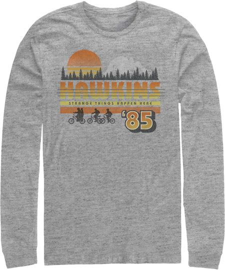 Discover Men's Stranger Things Retro Hawskin Bikers Long Sleeve Shirt
