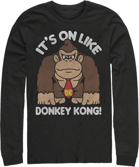 Men's Nintendo Donkey Kong Fist Pump Long Sleeve Shirt