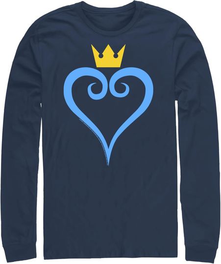 Fifth Sun Men's Kingdom Hearts 1 Blue Heart Long Sleeve Shirt